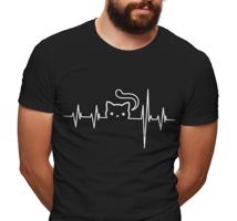 Manboxeo Pánské tričko s potiskem "Srdeční tep Kočka"