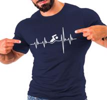 Manboxeo Pánské tričko s potiskem "Srdeční tep Plavání"