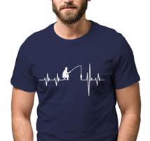 Manboxeo Pánské tričko s potiskem "Srdeční tep Rybář"