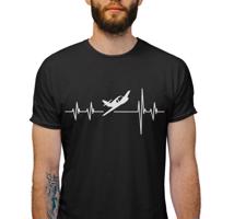 Manboxeo Pánské tričko s potiskem "Srdeční tep Sportovní letadlo"