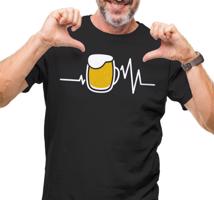 Manboxeo Pánské tričko s potiskem “Tep srdce s pivem”