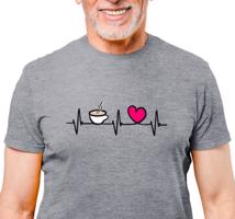 Manboxeo Pánské tričko s potiskem “Tlukot srdce – šálek kávy”