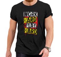 Manboxeo Pánské tričko s potiskem “Work Hard, Play Hard”