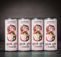 Míchaný nápoj Svachovka Pink Gin Tonic 250 ml 4ks