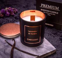 Svíčka s rosegold víčkem - Levandule & Vanilka 200 g