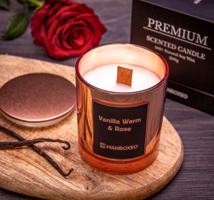 Svíčka s rosegold víčkem - Růže & Vanilka 200 g