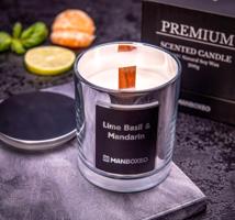 Svíčka se zlatým víčkem - Limetková bazalka & Mandarínka 200 g