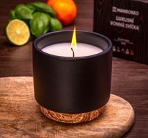 Velká svíčka v keramice - Limetková bazalka & Mandarínka 400 g