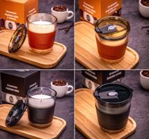 Výhodná sada svíček 2v1 v kávové sklenici 2x230 g