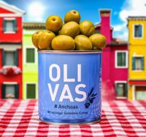 Zelené olivy Olivas Anchoas plněné ančovičkami 80 g